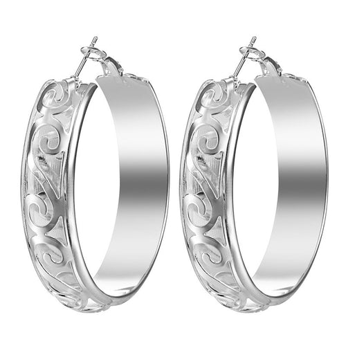 925 Sterling silver Women Fashion Hoop Studs Dangle Earrings Ear Studs Jewelry