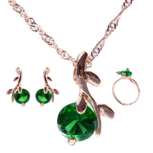 Load image into Gallery viewer, Unique Sky Blue Stone Water Drop Pendant Necklace With Rings Earrings Jewelry Sets