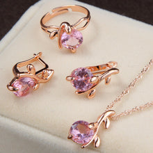 Load image into Gallery viewer, Unique Sky Blue Stone Water Drop Pendant Necklace With Rings Earrings Jewelry Sets