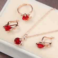 Load image into Gallery viewer, Unique Sky Blue Stone Water Drop Pendant Necklace With Rings Earrings Jewelry Sets