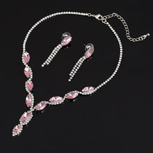 Load image into Gallery viewer, Women Crystal Wedding Austrian Jewelry Set  Bridal Drop Nacklace