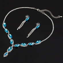 Load image into Gallery viewer, Women Crystal Wedding Austrian Jewelry Set  Bridal Drop Nacklace