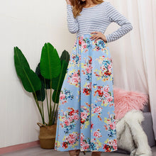 Load image into Gallery viewer, Women Fashion Long Sleeve Print Striped O-neck Loose Casual  Dresses