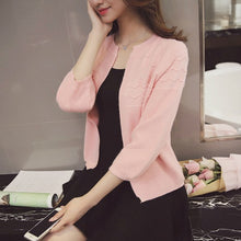 Load image into Gallery viewer, Sweater For Women Cardigan Women 2016 Autumn Knitted Women Casual Sweater Knitwears Poncho Pull Femme Tunics Pink Red Black E438