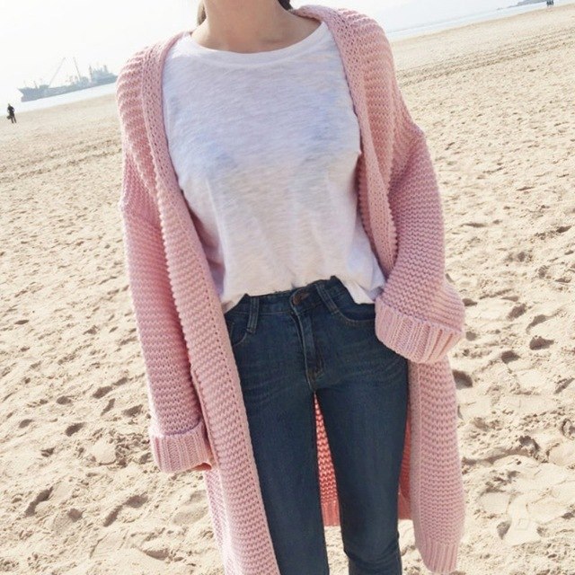 Winter Fashion Women Long Sleeve Loose Knitting Cardigan Sweater Women Knitted Female Cardigan