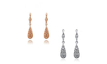 Load image into Gallery viewer, Drop earrrings rose gold plated drop earrings, water drop pendant earrings